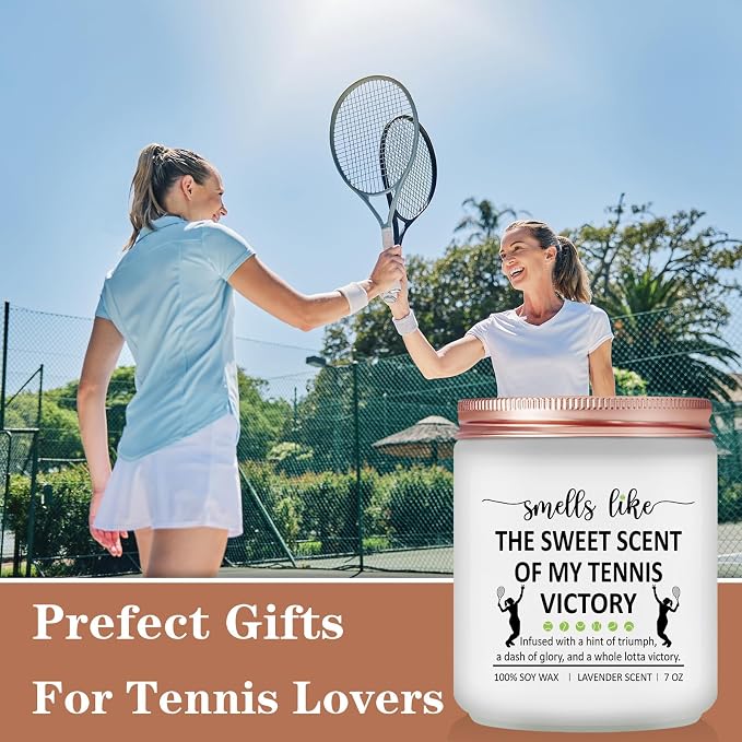Tennis Gifts for Women, Men - Funny Cool Accessories Gift for Tennis Lovers, Players - Lavender Scented Candle