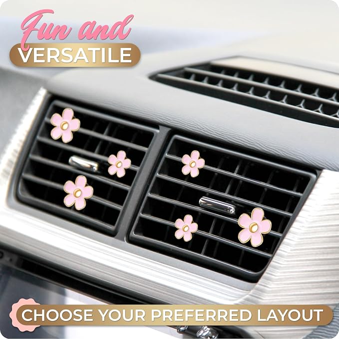 6 Pieces Daisy Car Decoration Flower Air Vent Clip Air Conditioning Outlet Clip Car Air Freshener Clip Car Interior Decor Charm Colorful Interior Accessories for Girls Women