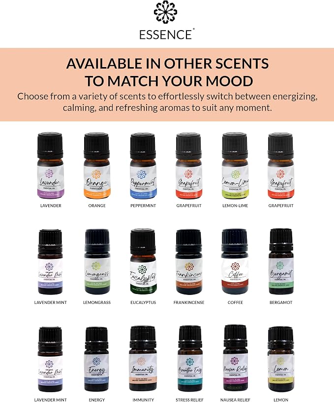 Essence Pearl Travel Case | Immunity Essential Oil | Aromatherapy Nasal Diffuser & Essential Oil Carrying Case | Eucalyptus, Lemon & Cinnamon Blend | Travel-Friendly Kit | Black Pod