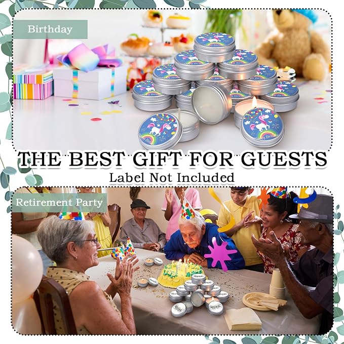 MTLEE 50 Pcs Mini Wedding Scented Candles Gift 1.57 in Small Travel Tin Candle Aromatherapy Candle for Christmas Winter Baby Shower Favors Wedding Gifts