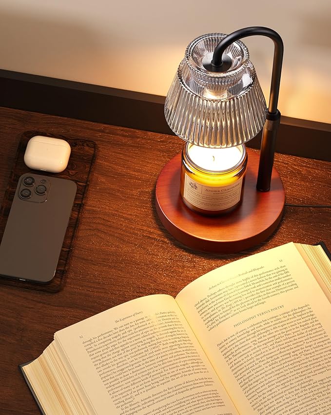 LISUNAR Candle Warmer Lamp with Timer &Dimmable Wax Melt Warmer for Scented Jar Candles, 2 Bulbs,Birthday Gifts for Women House Warming Gifts, Home Decor
