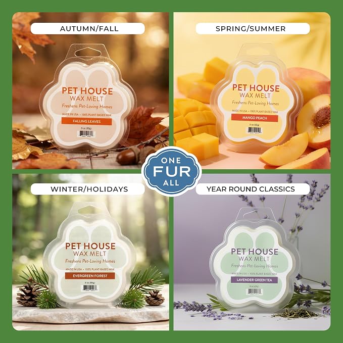 Pet House Wax Melts, Long-Lasting Scented Pet-Friendly Wax Melts, Natural Pet Odor Solution for A Fresh Smelling Home, Fresh Citrus, 3 OZ Each, 2 Pack