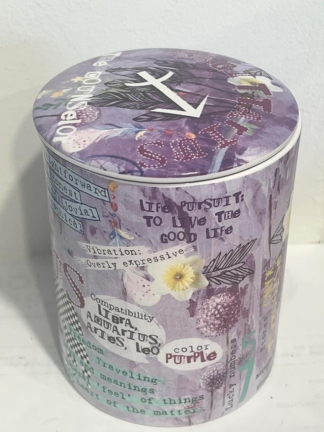 Sagittarius Zodiac Soy Candle – Scented Jasmine Candle in Reusable Ceramic Jar, 12.3 oz, 80-Hour Burn, Clean Burning, Astrology Gift for Sagittarius Birthdays & Special Occasions