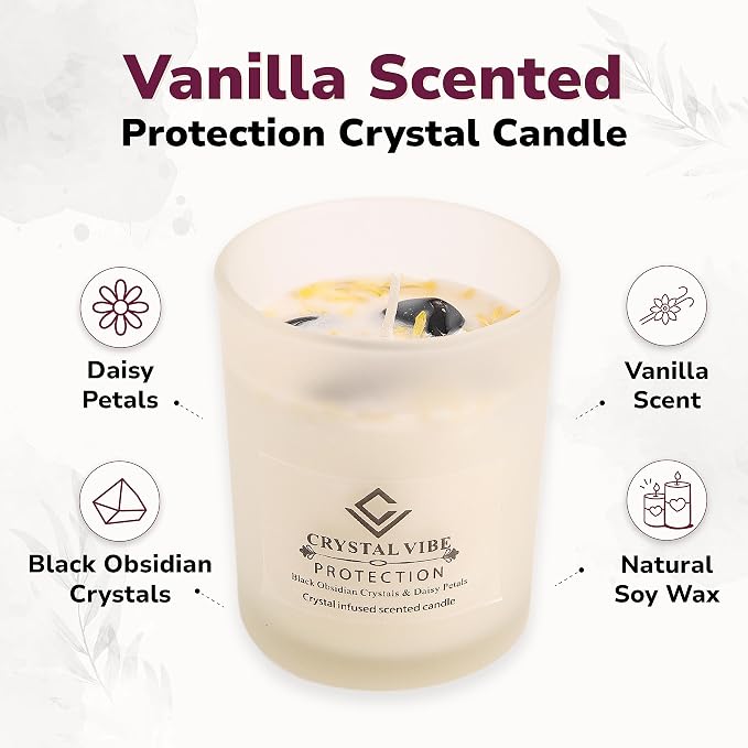 Crystal Vibes Scented Candle for Aromatherapy & Meditation | Long-Lasting Fragrance | Relaxing Home Décor | Stress Relief & Calm Ambience