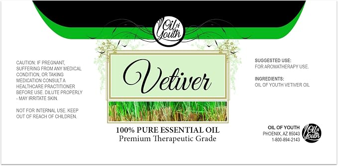 Oil of Youth 4 fl oz, Pure Vetiver Essential Oil