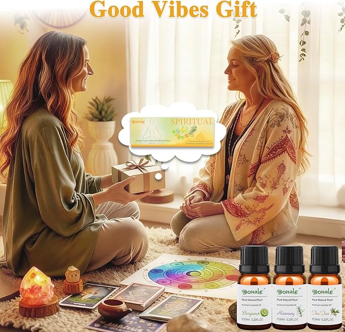 Energy Boost Essential Oils Set, 8x10ml - Spiritual Essential Oils - Focus, Refreshing, Energizing - Top 8 Fragrance Oils for Diffusers Aromatherapy - Peppermint, Grapefruit, Lemongrass & More