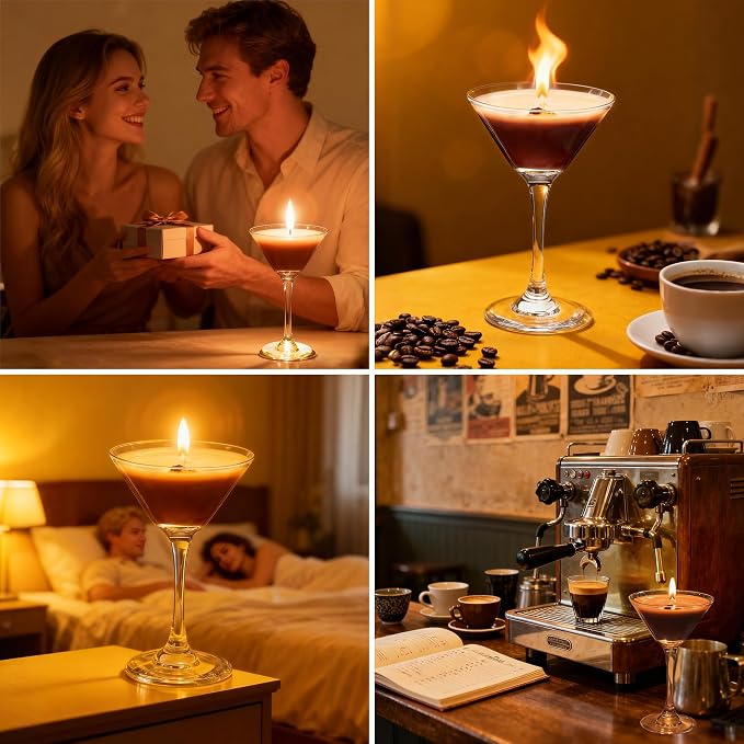 Espresso Martini Candle Gifts for Women Men, Coffee Scented Unique Gift for Espresso Lovers, Soy Wax Candles for Coffee Bar, Home Decor for Mother, Birthday, Christmas