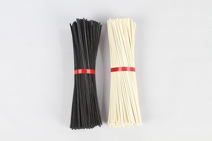 Reed Diffuser Sticks,10 Inch Natural Rattan Wood Sticks,Diffuser Refills,Essential Oil Aroma Diffuser Replacement Sticks for Aroma Fragrance (Black Color and Natural Color)