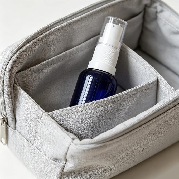 6 Pack Empty Travel Refillable Glass Pump Bottles Dispener 30ml/1oz, Blue Small Cosmetic Containers for Lotion,Cream,Essential Oil,Shampoo,Sercums (30ml Blue 6pcs)