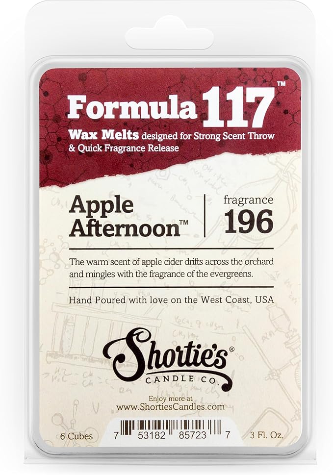 Shortie's Candle Company Apple Premium Wax Melts Variety 3 Pack - 9 Oz., Strong & Long Lasting, Non-Toxic - Made with Essential & Natural Oils - Formula 117