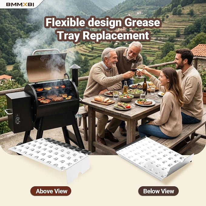 Drip Tray Replacement Parts for Camp Chef 24 Series Pellet Grills Smoke Pro SG24/STX 24/XT 24, Woodwind Classic 24/ SG 24/WIFI 24, PG24SG-4,Drip Pan Heat Baffle for Traeger Pro 20 22 575 Series