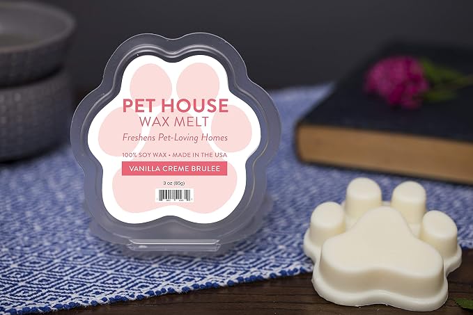 Pet House Scented Wax Melts Long-Lasting, Pet-Friendly Plant Based, Wax Melts for Home, Vanilla Creme Brulee 3 OZ Each, 2 Pack