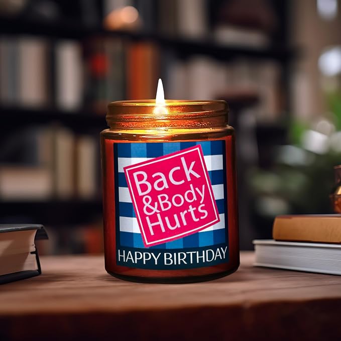 Happy Birthday Candle Gifts for Women Men - Funny Relaxing 30th 40th 50th Birthday Gift for Mom Wife Aunt Son Coworker Boss Best Friend - Sea Salt Jasmine Scented Spa Candle for Stress Relief