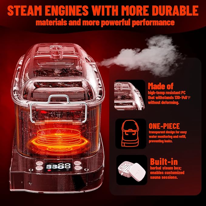Luxury Portable Steam Sauna Tent for Home - 1500W Fast Heating Sauna Box with 3L Steamer Pot, Thermal Insulation Sweat Tent for Muscle Recovery - 2 Person