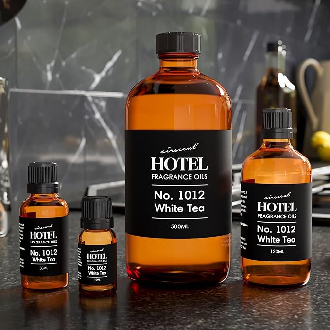 AirScent Hotel Diffuser Oil No. 1012 Inspired by The White Tea Hotel Scent - Premium Fragrance Oil for Ultrasonic and Waterless Diffusers and Crafting - 120 mL, 4 fl oz Bottle