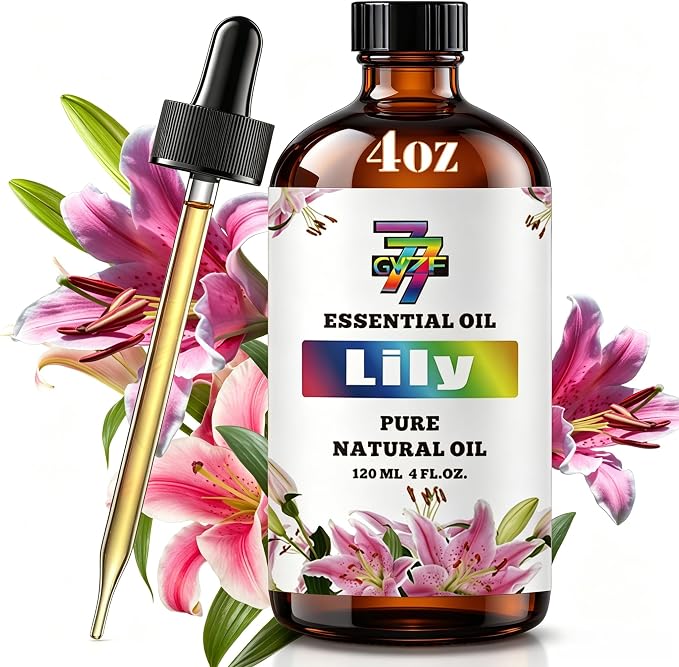 Lily Essential Oil – Calming Lily Oil for Diffuser, Yoga, Bedroom, Humidifier, DIY Candles, Soap, Gift – 4 fl oz (120 ml) – GV77ZF
