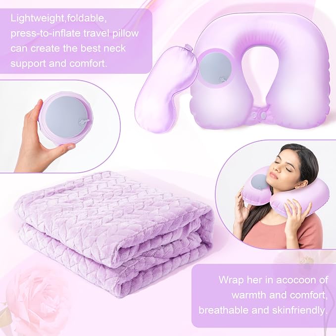 LUCOTIYA Gifts for Women, Get Well Soon Birthday Gift Basket for Her Friends Daughter Bestie Teachers Self Care Package with Flannel Blanket Idea for Mom