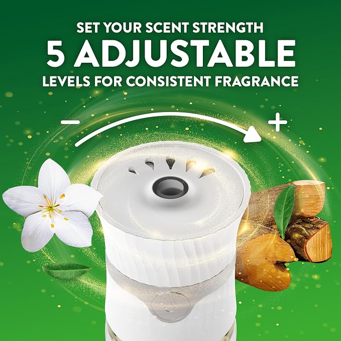 Air Wick Plug-In Scented Oil Refills, 6 Count, Warm Woods and Jasmine, Air Freshener, Essential Oils