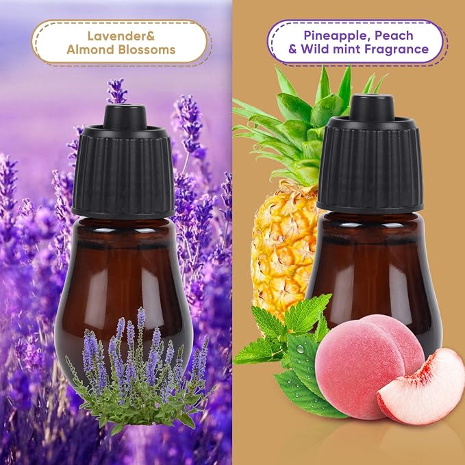 HAPPTWS Essential Oil Diffuser - Waterless Diffuser 3 Timer Settings Battery Powered for Bedroom Yoga Room Toilet Pet Room - Pink