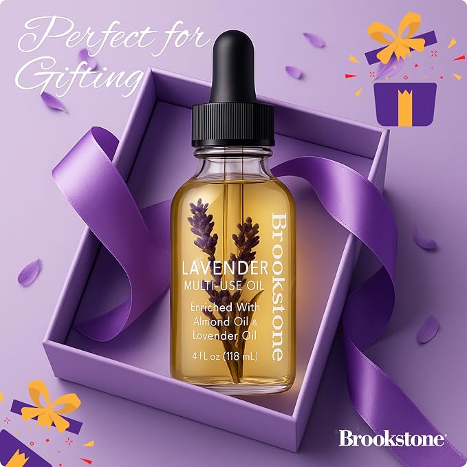 Brookstone Lavender Multi-Use Essential Oil - Calming Scent for Stress Relief, Skin & Hair Care