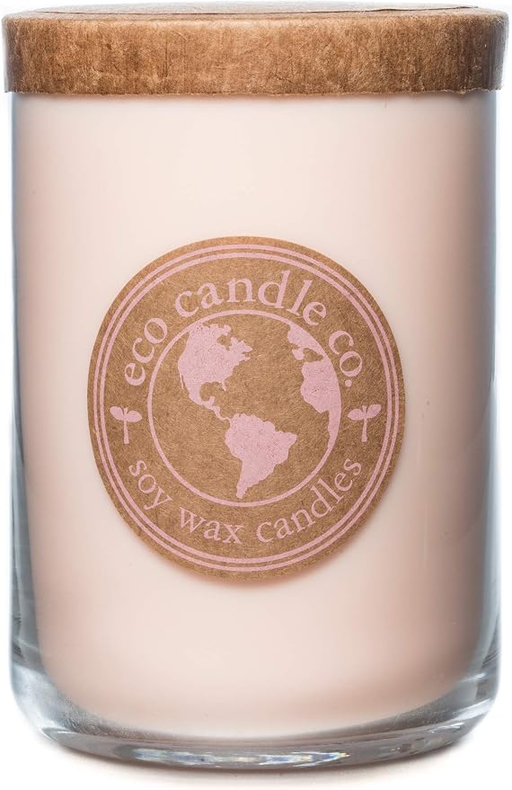 ECO CANDLE CO. Recycled Candle, Vanilla Grapefruit, 26 oz. - Scents of Vanilla & Pink Grapefruit - 100% Soy Wax, No Lead, Kraft Paper Label & Lid, Hand Poured, Made from Midwest Grown Soybeans