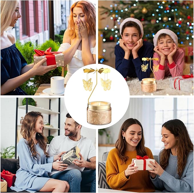 Rotatable Osmanthus Flower Scented Candle, Gifts for Women, Single-Wick with 20 Hours of Burn Time, Ideal for Creating Relaxing Ambience & Holiday Gifting (Butterfly)