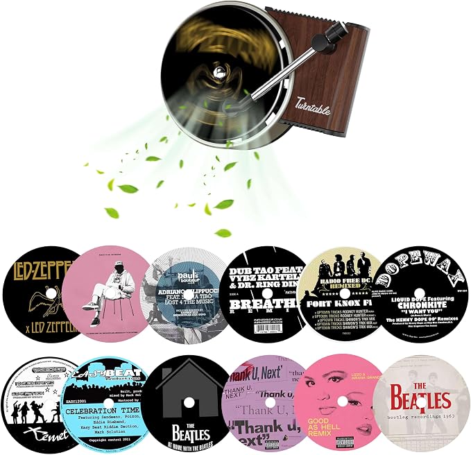 Maicican 12PCS Customizable Car Air Freshener Vent Clip, Pop Singer Album Cover Record Player Shape, Music Lover Gifts. (Fashion)