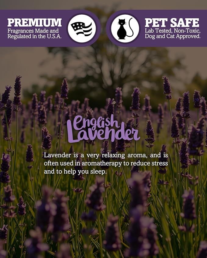 English Lavender Scented Natural Soy Candle, Essential Fragrance Oils, 100% Soy, Phthalate & Paraben Free, Clean Burning, 9 Oz.