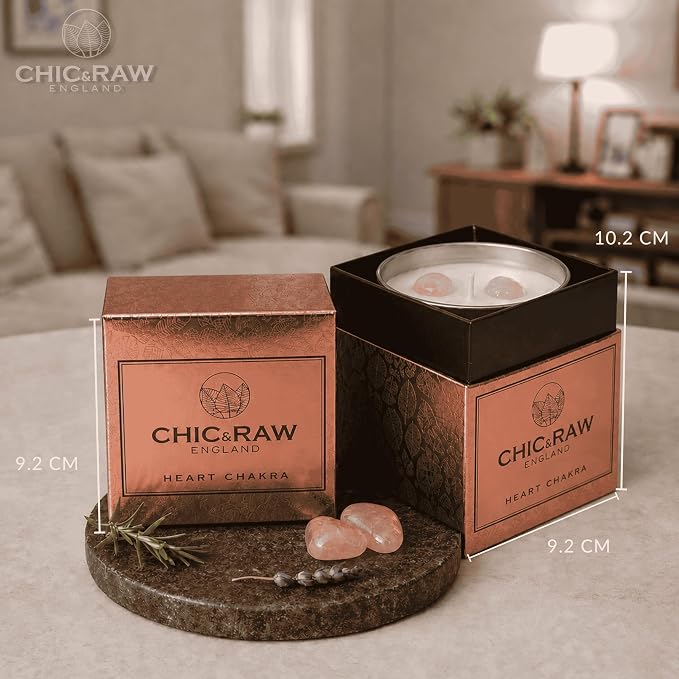 Aromatherapy Candle with 2 Pure Rose Quartz Gems, Scented Candle in Rose Gold, Luxury Long-Lasting Burn Soy Wax, White Tea & Ginger Candle for Home Scented, Unique Healing Gifts,7.05oz
