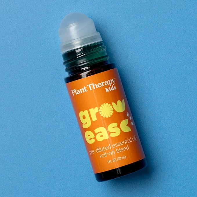 Plant Therapy Kids Grow Ease Essential Oil Roll-On 30 mL (1 oz), Growing Pains Relief for Kids, Muscle Aches & Leg Cramps, KidSafe, Pre-Diluted Essential Oil Blend