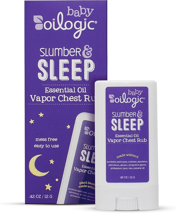 Oilogic Slumber & Sleep Chest Vapor Rub Essential Oil for Babies & Toddlers - Gentle Essential Oils Soothe & Calm the Senses - Pediatrician-Tested, Safe for Baby, Mess-Free Application, .42 Oz