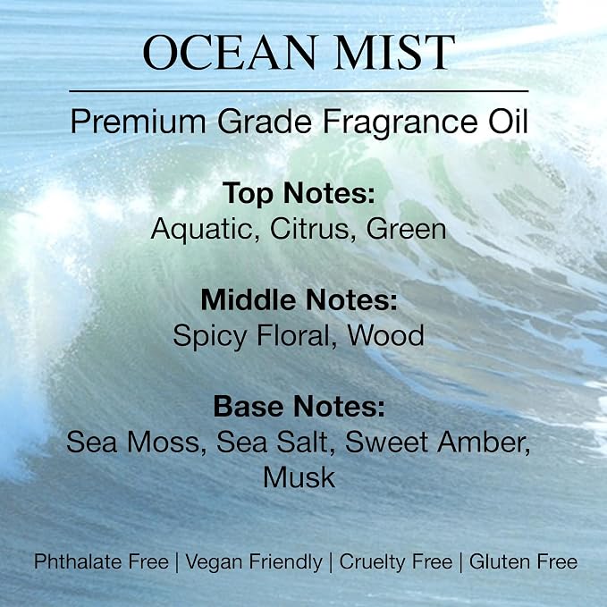 Daniella's Candles Ocean Mist Reed Diffuser Refill Oil, 3.4oz/100ml, Premium Fragrance Oil, Home Fragrance, Oil for Reed Diffusers, Long Lasting