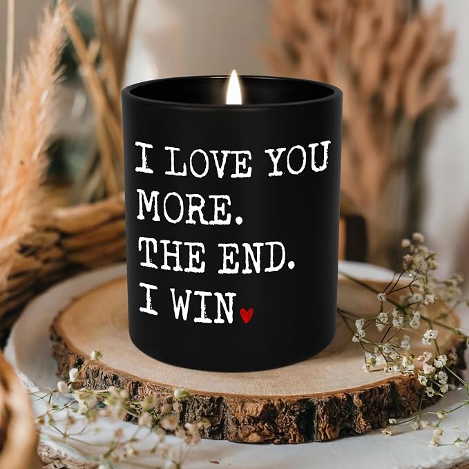GAUDORA Anniversary Wedding Gifts for Women Men - I Win Vanilla Lavender Scented Candle 10 oz - Anniversary Wedding Birthday Gifts for Him Her, Couple Gift for Boyfriend Girlfriend Husband Wife