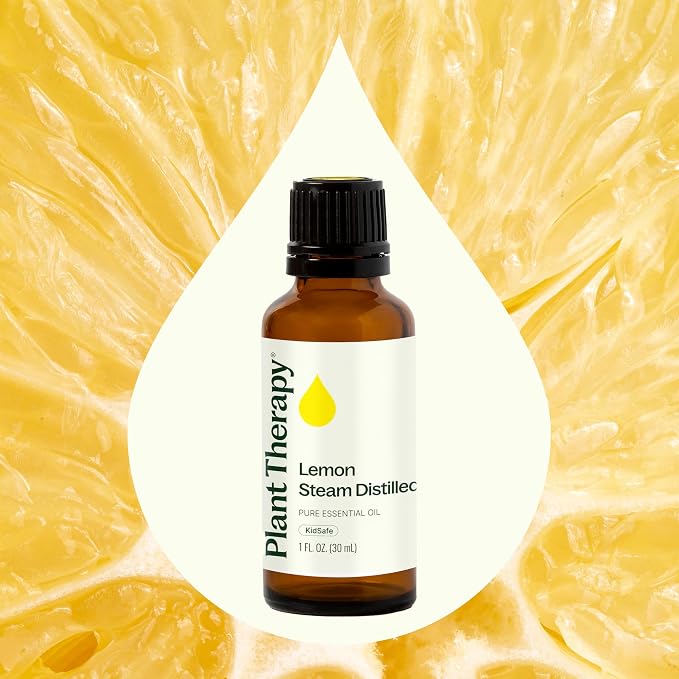 Plant Therapy Steam Distilled Lemon Essential Oil 30 mL (1 oz) 100% Pure, Undiluted, Aromatherapy, Immune Support, Fresh, Clean Scent