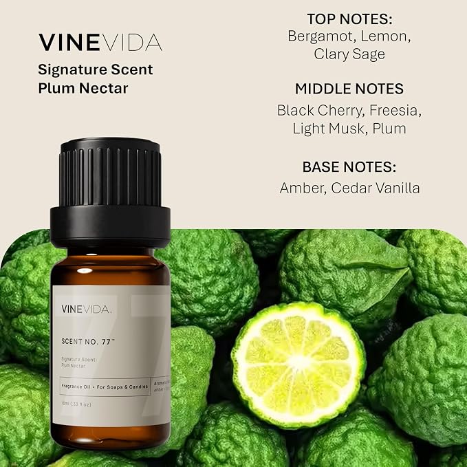 VINEVIDA [0.33oz] Scent No.77 Fragrance Oil for Candle & Soap Making - Made in USA Natural Candle Scents