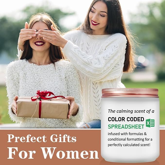 Accountant Gifts, Data Analyst, Marketing Specialist Funny Gifts - Humor Ideas Excel Spreadsheet Present for Coworker, Colleague, Friend, Boss - Lavender Scented Candle