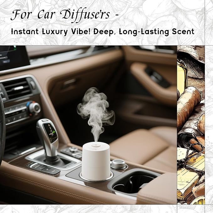 HIQILI Leather Oil, Essential Oils for Car Diffuser, Men’s Leather Scent for Candle and Soap Making, Long-Lasting Fragrance - 1 Fl Oz