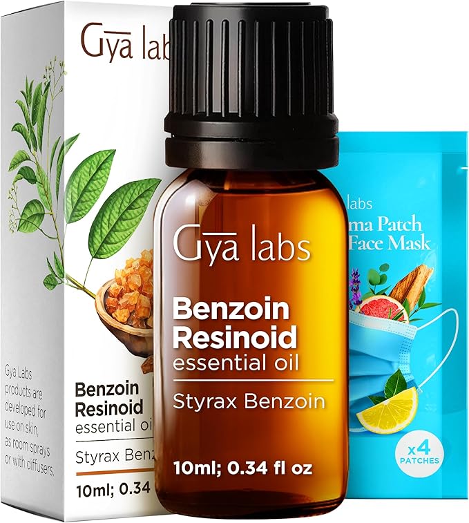 100% Pure Benzoin Resinoid Essential Oil - 0.34 Fl Oz - Benzoin Resinoid Oil for Hair, Skin, Diffuser, Aromatherapy & DIY Candle Making Scent