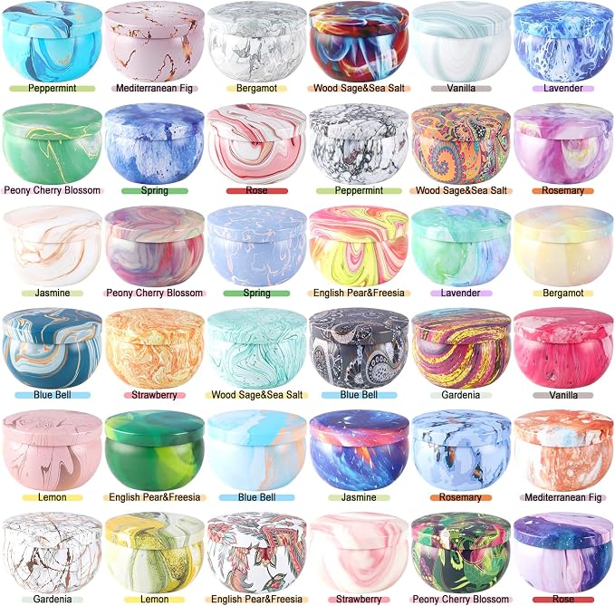 WPONSZU 36 Pack Scented Candles Gift Set for Woman, Jar Candle, 2.5 oz Soy Wax Tin Candle-Ideal Gift for Travel Home Décor