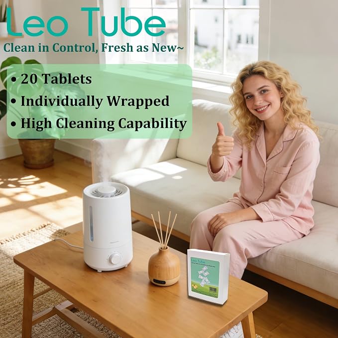 Cleaning Tablets for Humidifiers & Diffusers, Remove Stains and Residue, Prevent Buildup, Humidifier Cleaner Tablets (20-Pack)