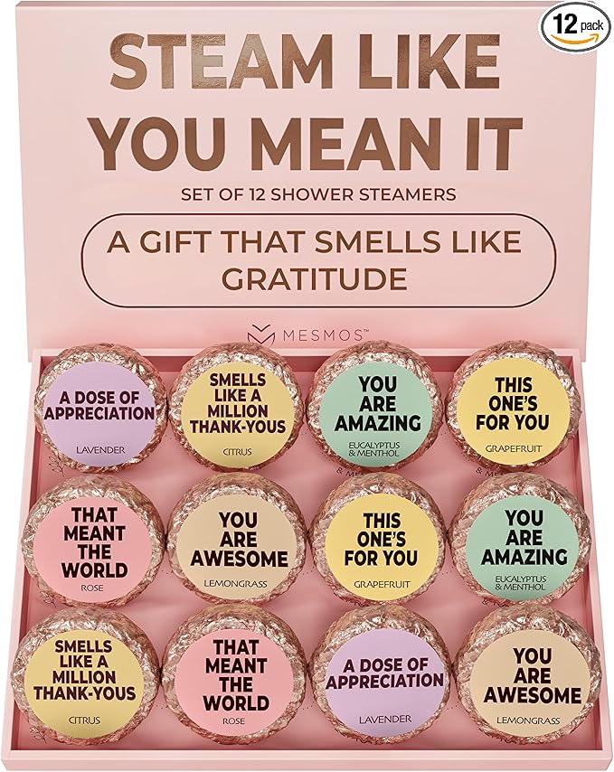 MESMOS 12pk Shower Steamers Aromatherapy, End of Year Teacher Gifts, Thank You Gifts for Women, Shower Steamers for Women, Relaxation Spa Shower Bombs, Appreciation Gift for Coworkers, Employees, Team