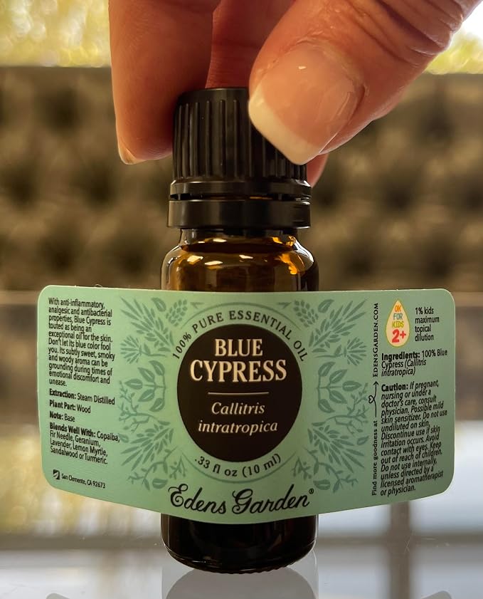 Edens Garden Cypress- Blue Essential Oil- 100% Pure Premium Grade, Undiluted, Natural, Therapeutic, Aromatherapy, The Best for Diffuser, Skin, Candle, Kid Safe 10 ml (.33 fl oz)