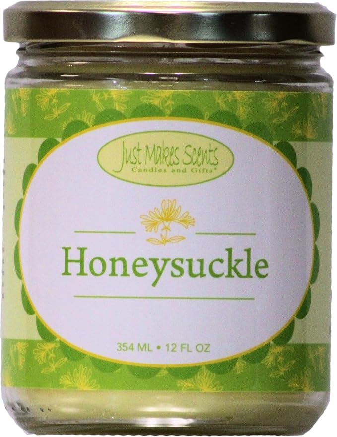 Honeysuckle Scented Blended Soy Candle | Hand Poured Spring Candles | Made in The USA by by Just Makes Scents Candles & Gifts (12 oz)