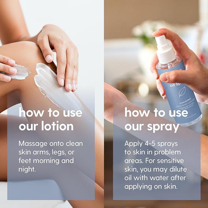 Unscented Magnesium Lotion & Spray for Sleep, Suitable for Sensitive Skin, Helps with Muscle Relaxation, Soothes Tired Legs & Foot Aches and Supports Restful Nights, 8 & 12 fl oz by M3
