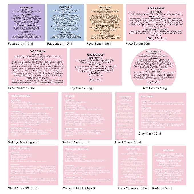 Gifts for Women, Birthday Gifts, 33 Pcs Rose Hydrating Face Skin Care Gifts Set, Bath & Body Spa Gifts Basket Set for Women, Beauty Care Kit, Makeup Bag, Face Serum, Christmas, Anniversary, Wife, Mom