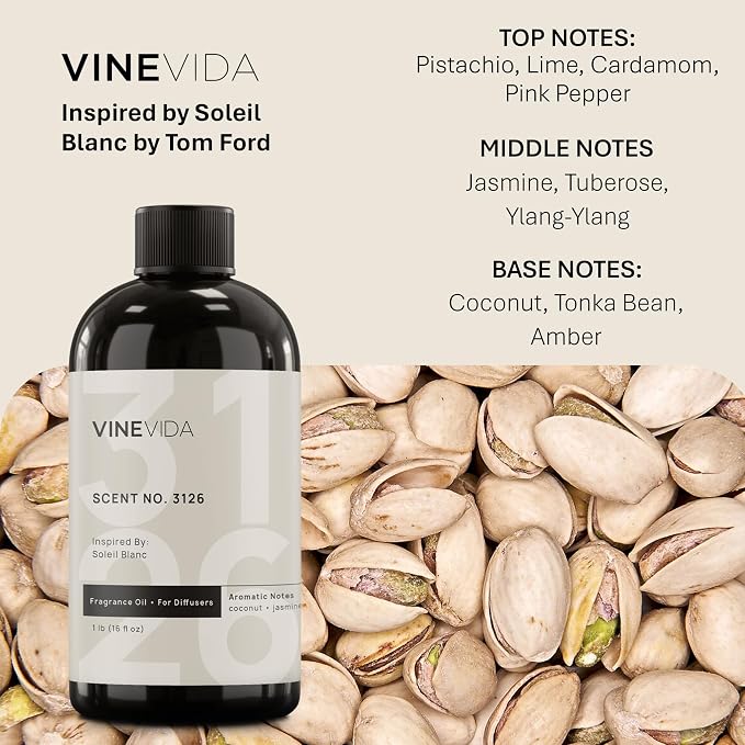 VINEVIDA [16 Oz] Inspired by: Soleil Blanc; Diffuser Oil Refill | Premium Scent Diffuser Oil for Home | Non-Toxic Fragrance