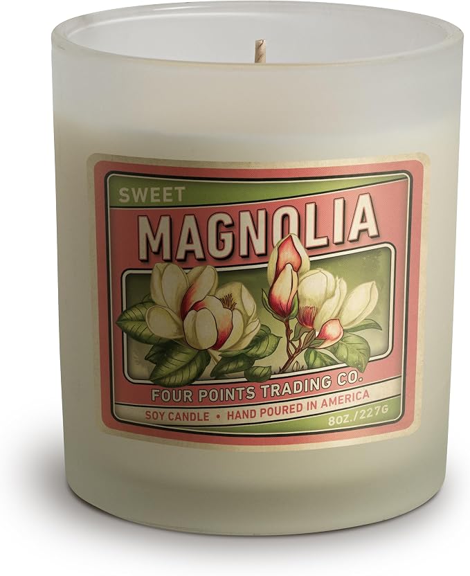Magnolia 8 Oz Scented Soy Aromatherapy Candle w/Jar