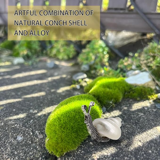 ORIESSE Snail Air Vent Clip Natural Conch Shell Made Car Air Freshener Outlet Clip Cute Animal Car Accessories for Women Refillable Car Diffusers Clips (Pearlescent)
