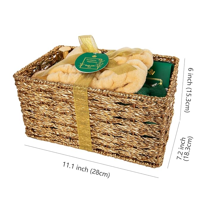 35 Pcs Mother's Day Gift, Eucalyptus Bath & Body Gift Basket for Women, Self-Care Relaxation Basket Set, Face Skin Care Kit, Home Spa Gift, Face Oil, Birthday, Christmas, Anniversary