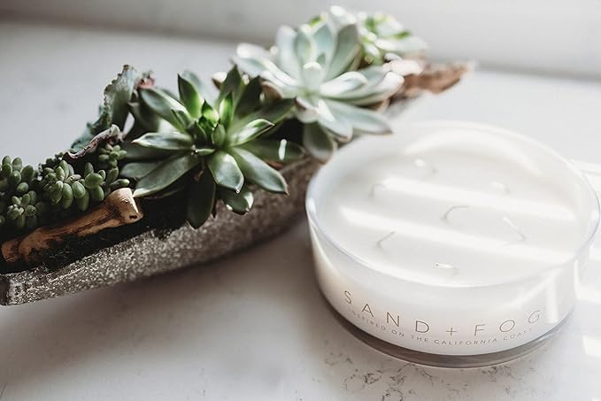 Sand + Fog Scented Candle - Eucalyptus Spa - Additional Scents and Sizes – 100% Cotton Lead-Free Wick - Luxury Air Freshening Jar Candles - Perfect Home Décor for Your Cocktail Table – 23 oz